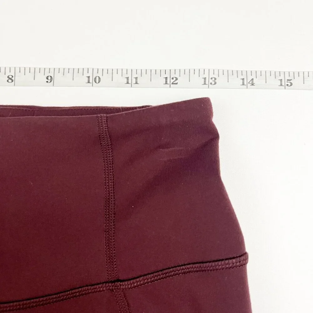 Lululemon Leggings Women's 6 Bordeaux Drama Gather & Crow Crop Slit Capri